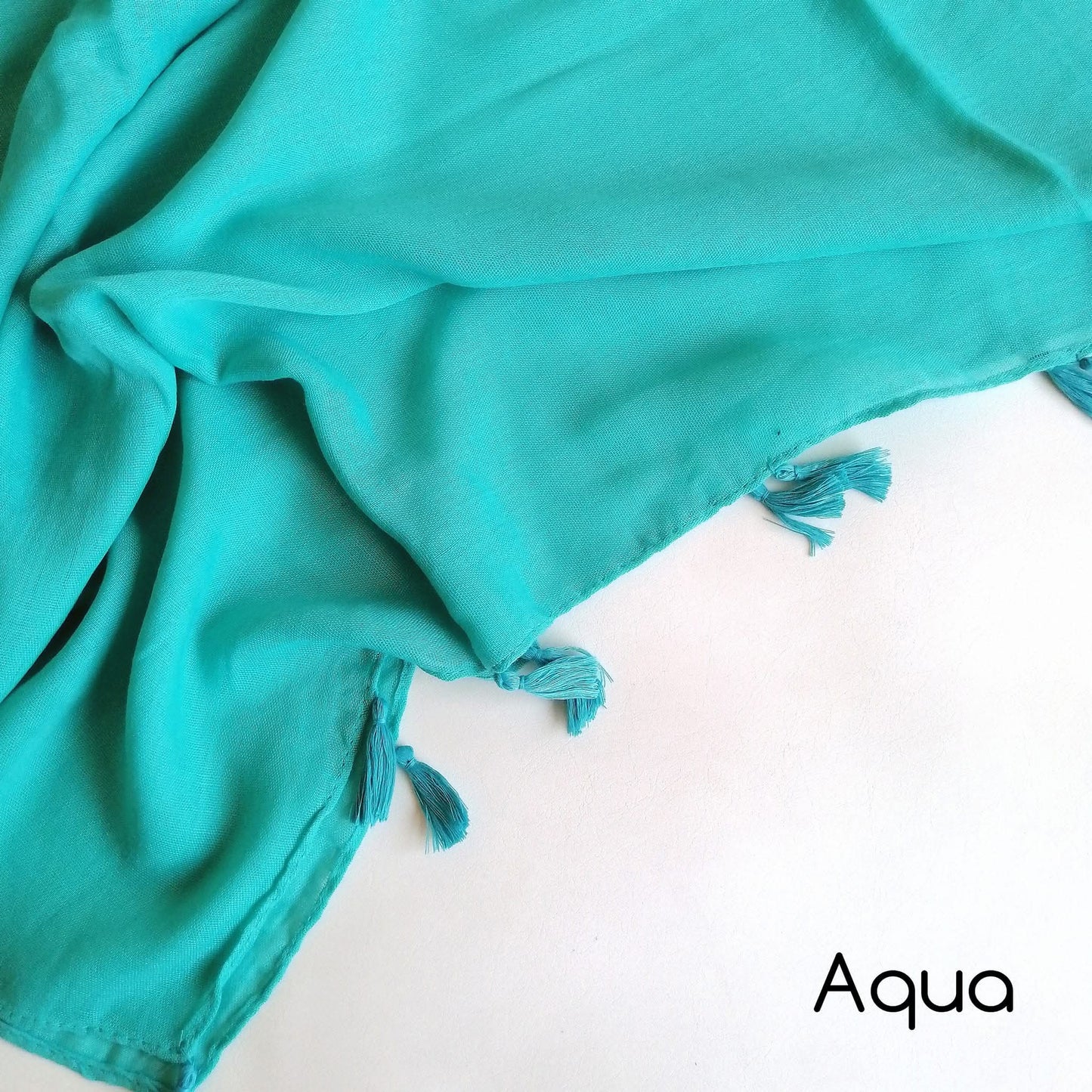 Tassels Hijab - Aqua