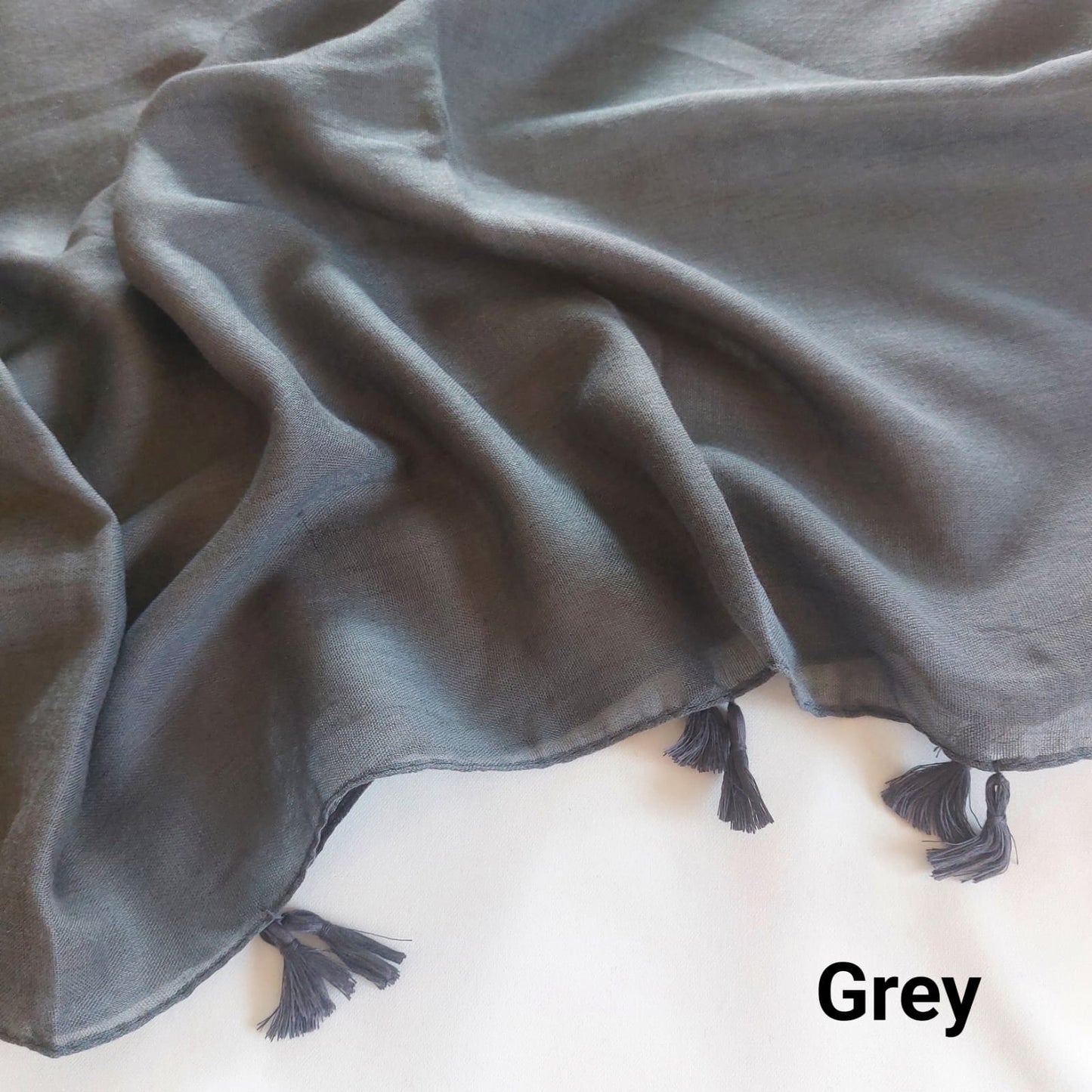 Tassels Hijabs - Grey