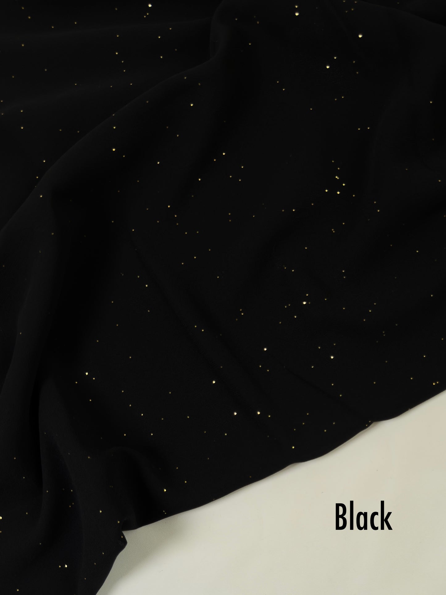 Georgette Glitter Hijab - Black
