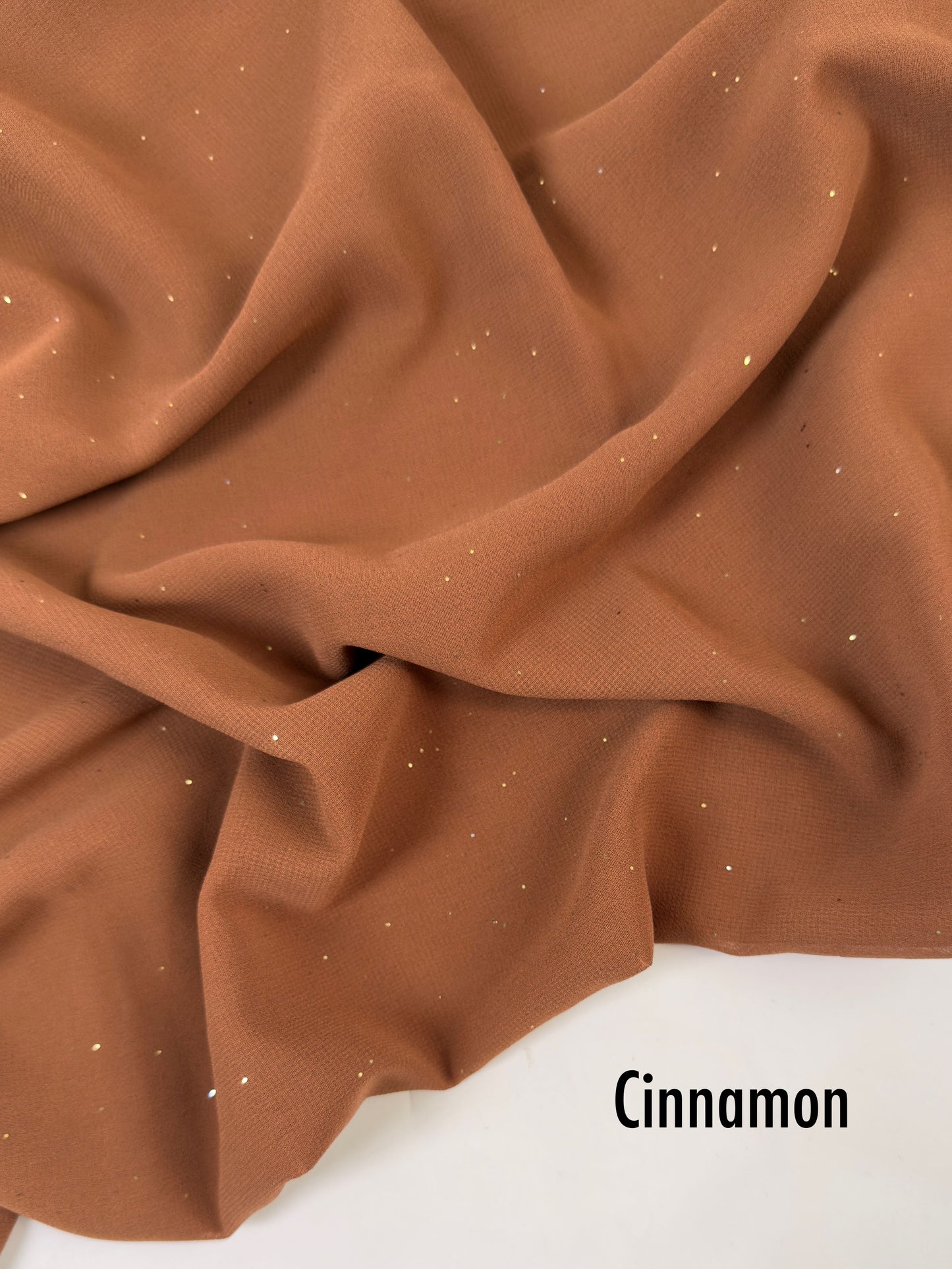 Georgette Glitter Hijab - Cinnamon
