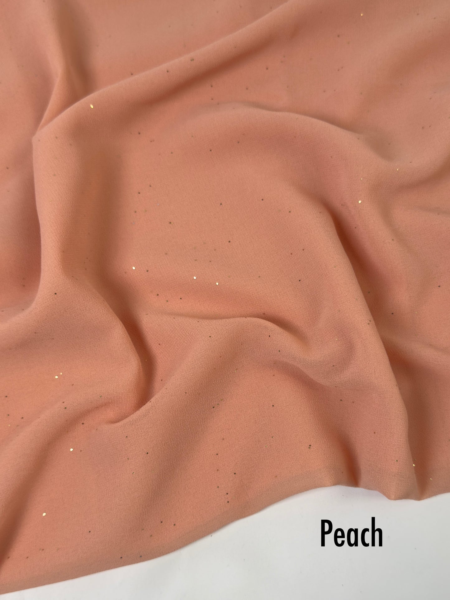 Georgette Glitter Hijab - Peach