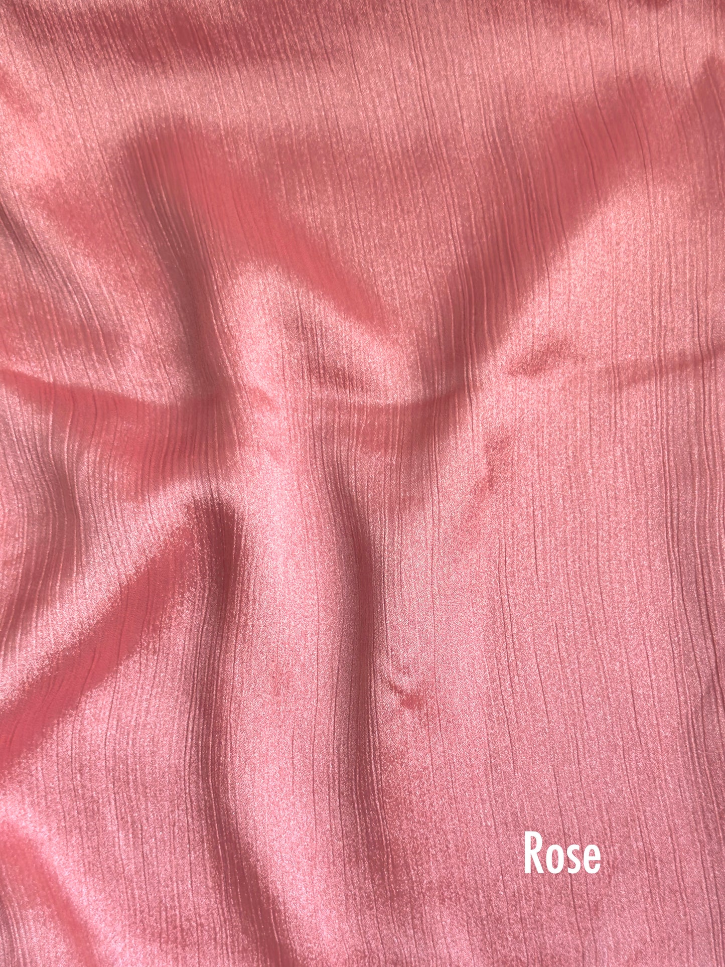 Crinkle Silk Hijab - Rose