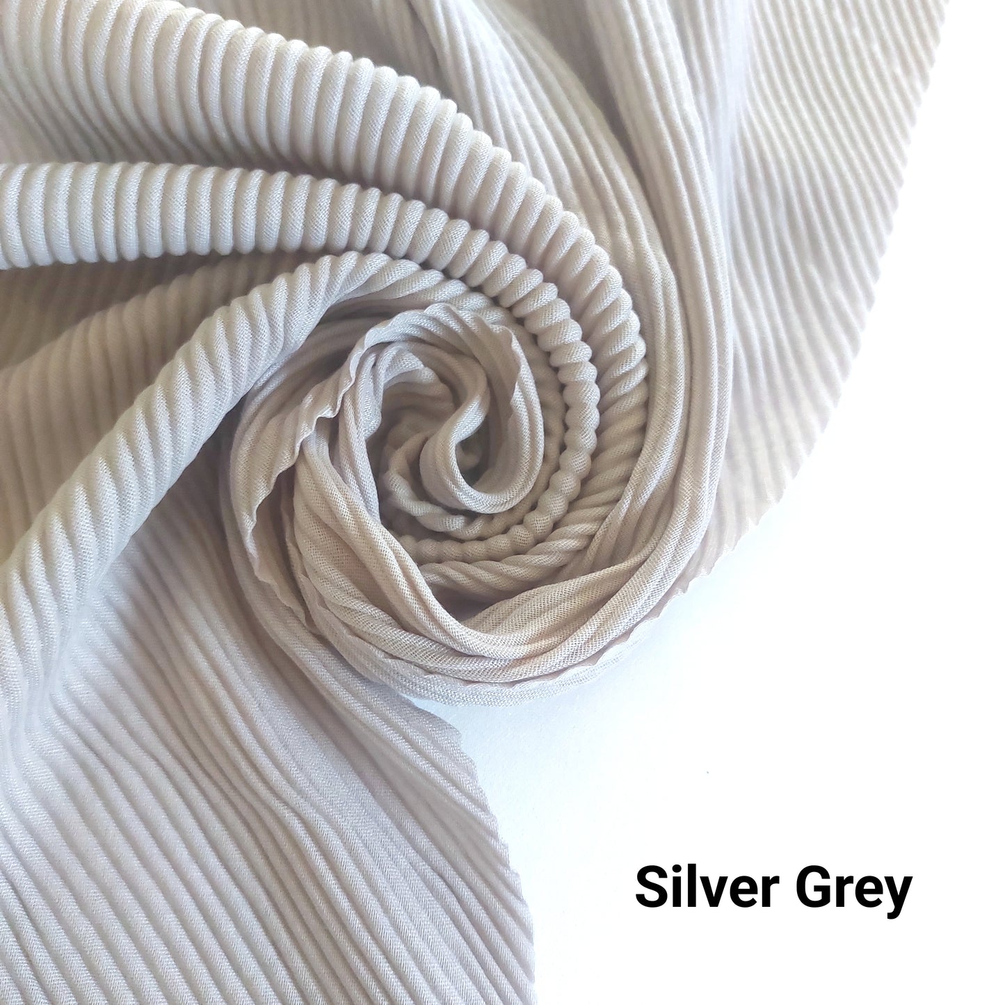 Crumpled Hijab - Silver Grey