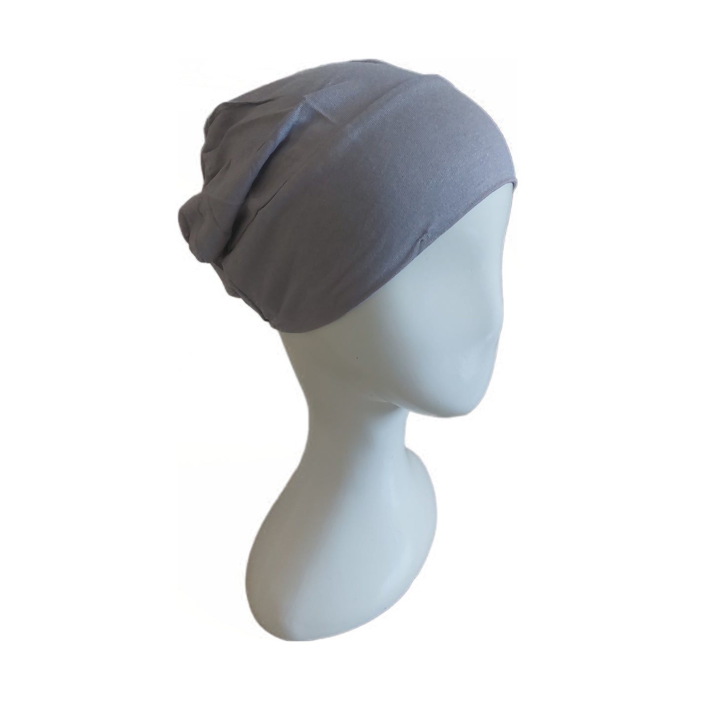 Turkish Full Coverage Tube Cap with Elastic - Grey