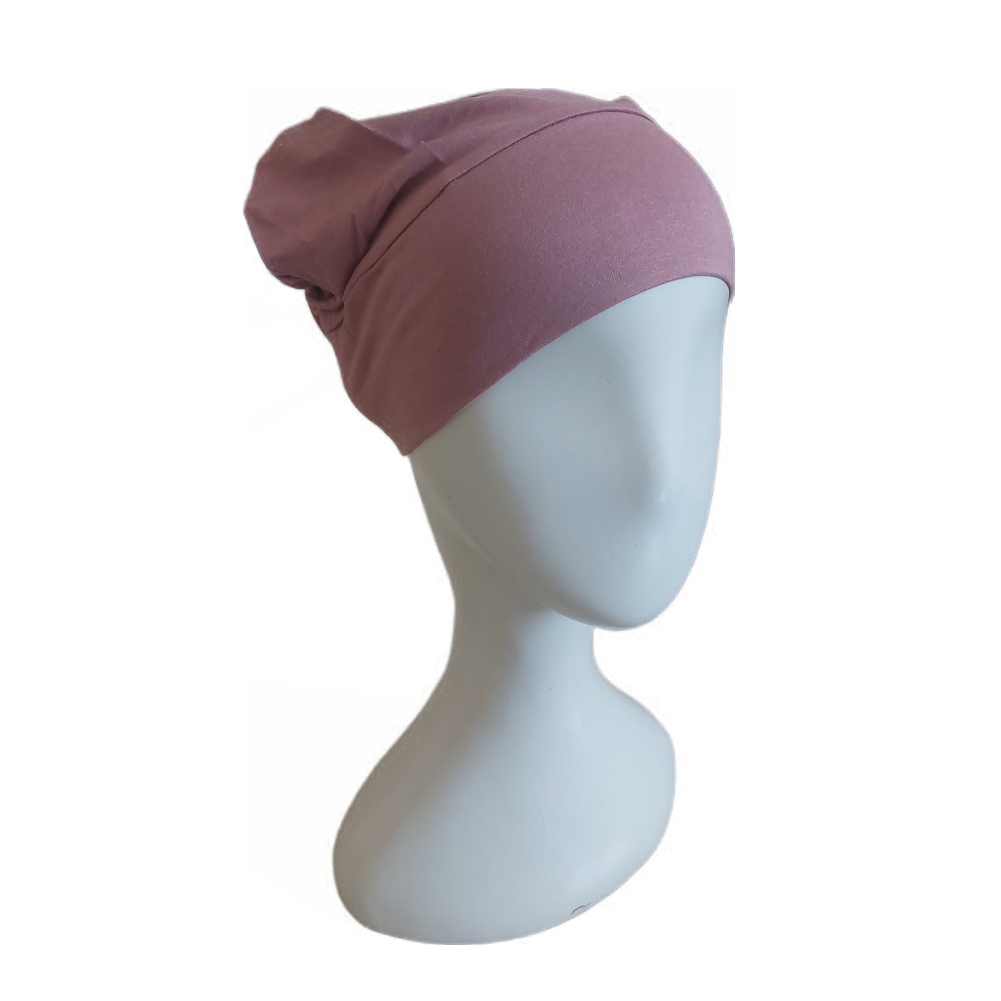 Turkish Full Coverage Tube Cap with Elastic - Rose