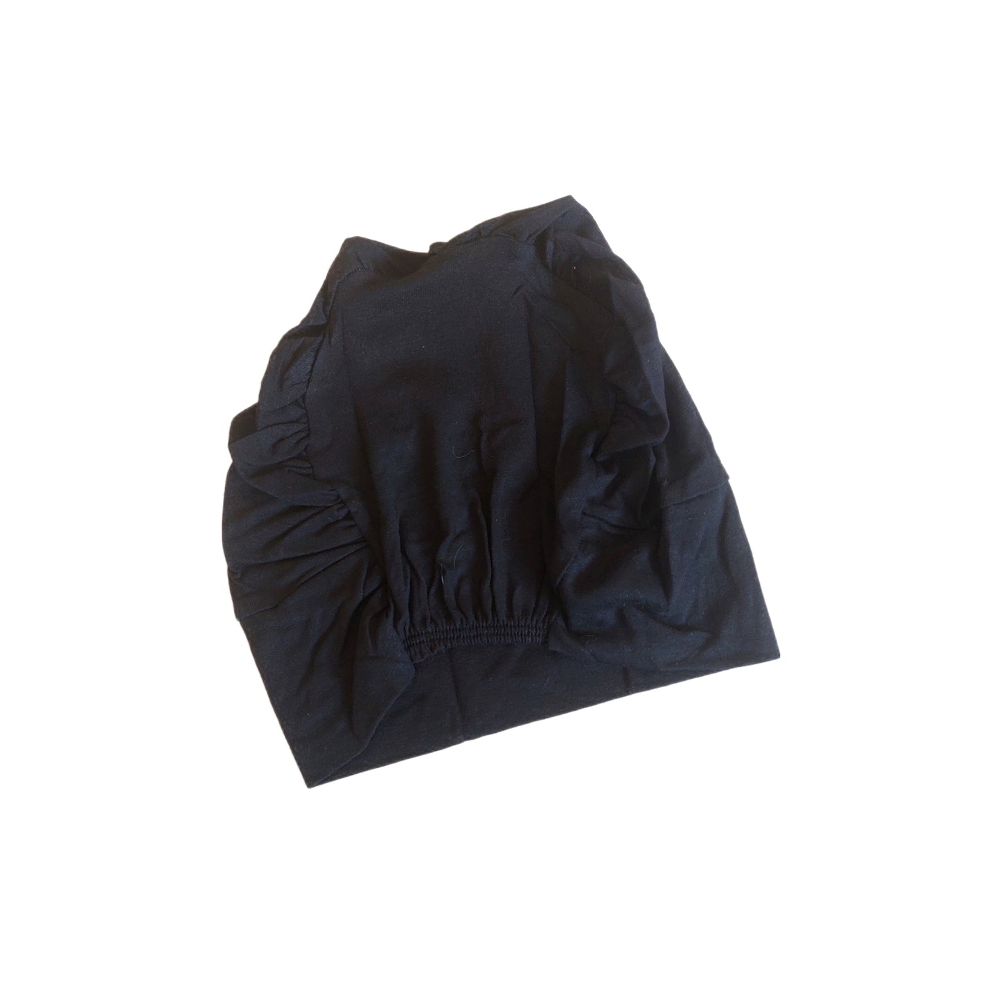 Turkish Full Coverage Tube Cap with Elastic - Black