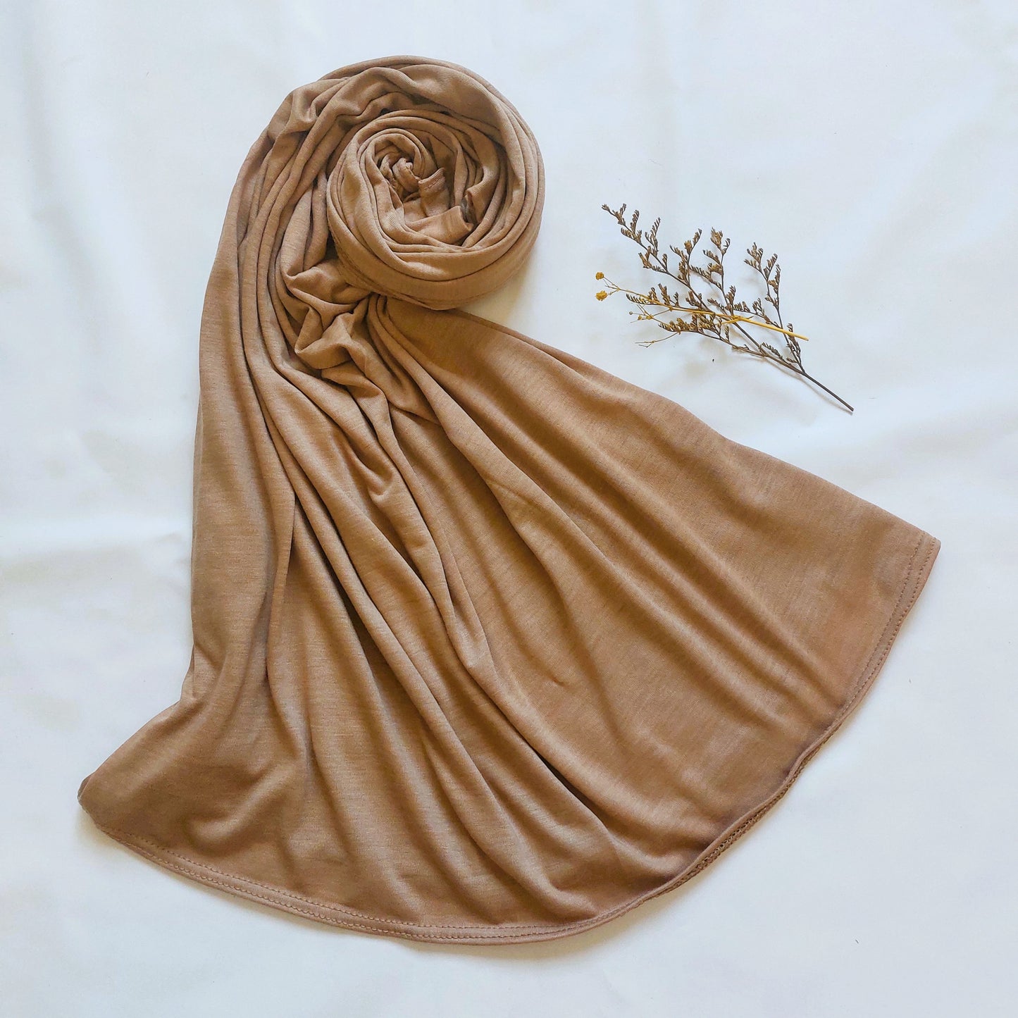 Plain Jersey Hijab - Beige
