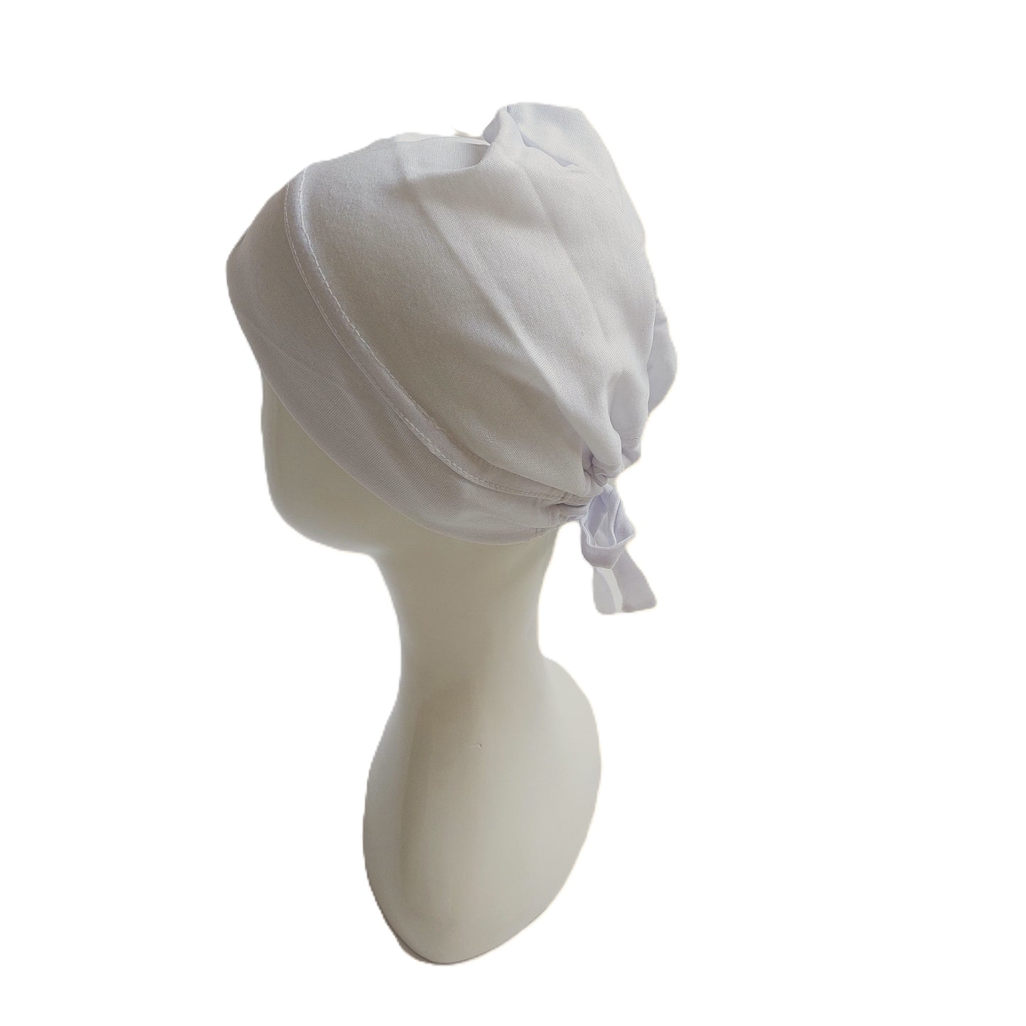 Tie Back with band Cap - White
