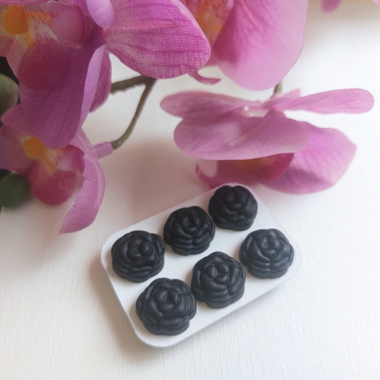 Matt Floral Black Magnets