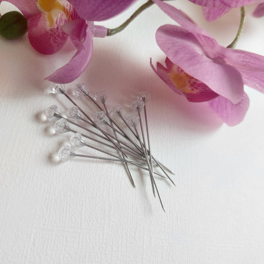 Clear Crystal Bead Pin