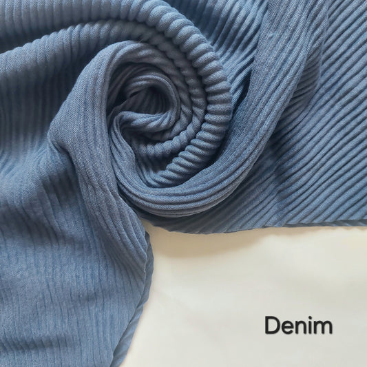 Crumpled Hijab - Denim