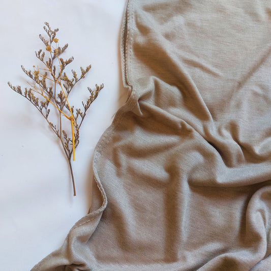 Plain Jersey Hijab - Khaki