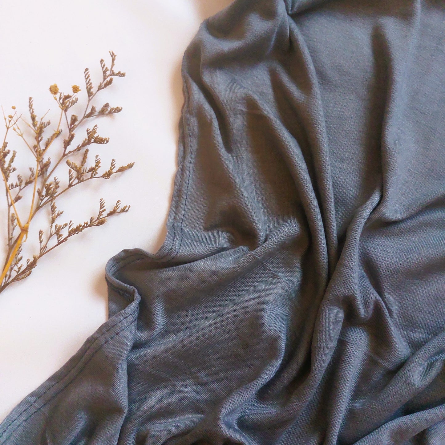 Plain Jersey Hijab - Charcoal