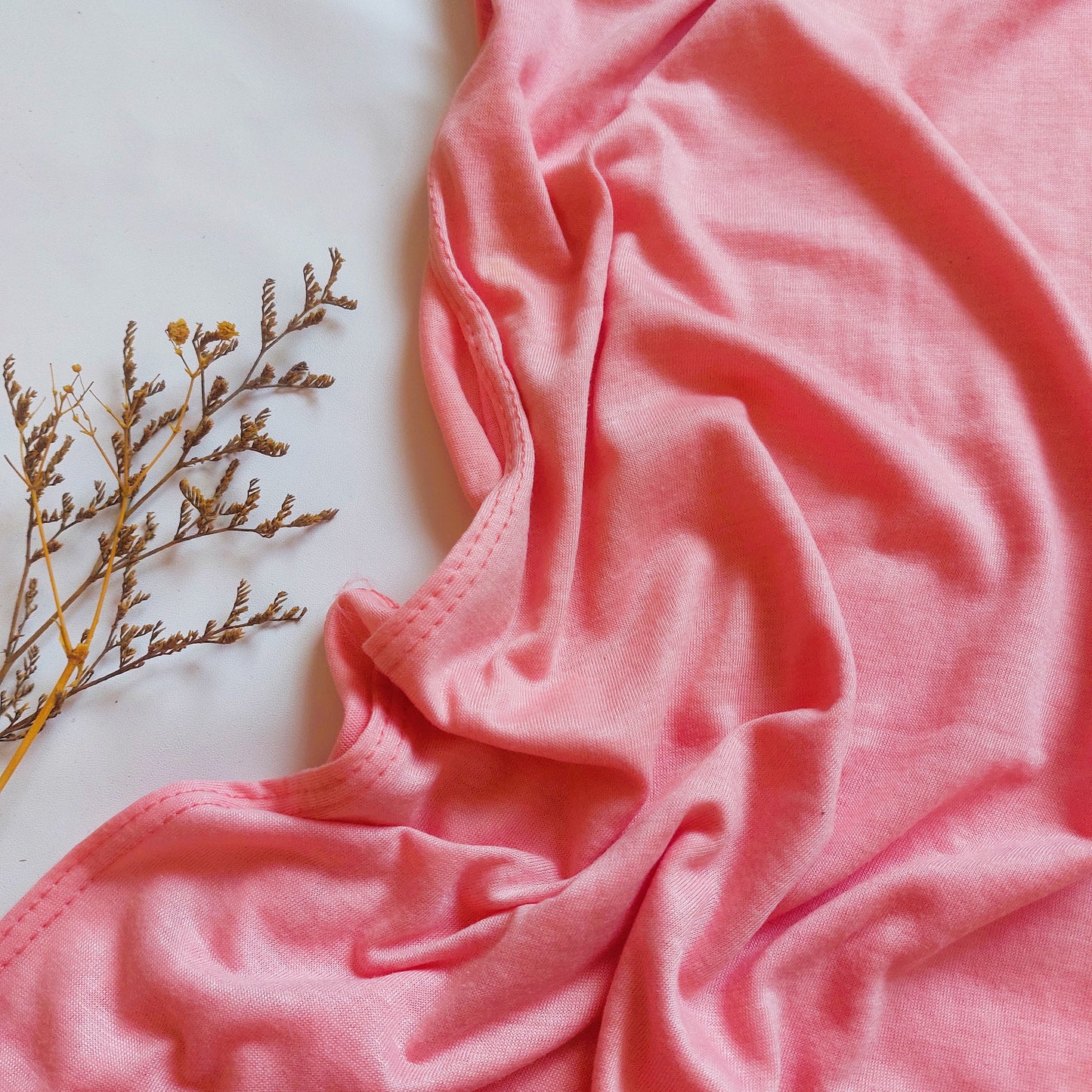 Plain Jersey Hijab - Rose