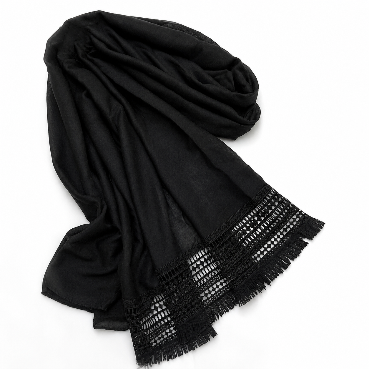 Black Hijab with Lace