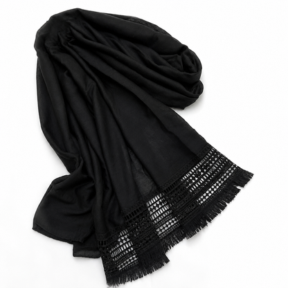 Black Hijab with Lace