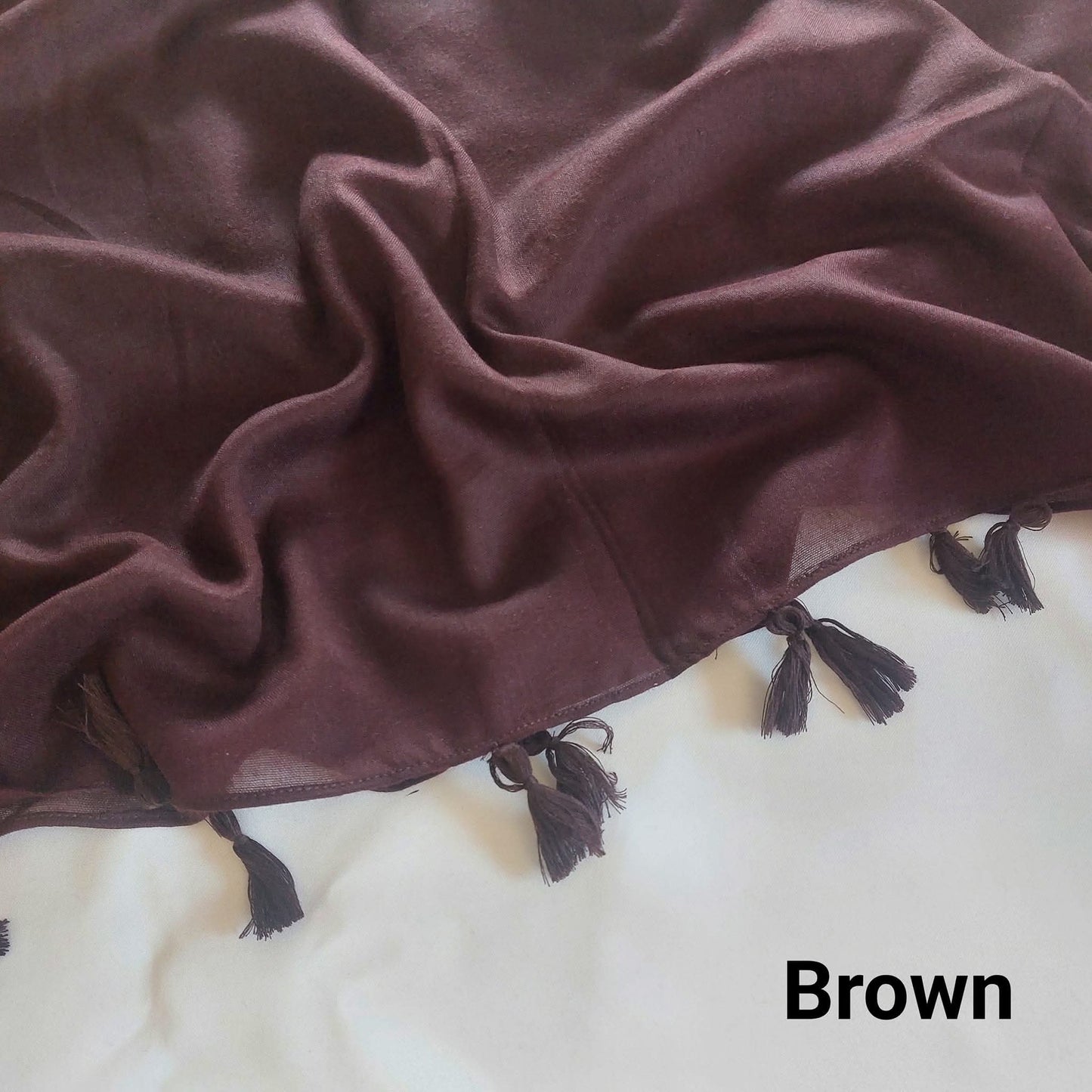 Tassels Hijab - Brown