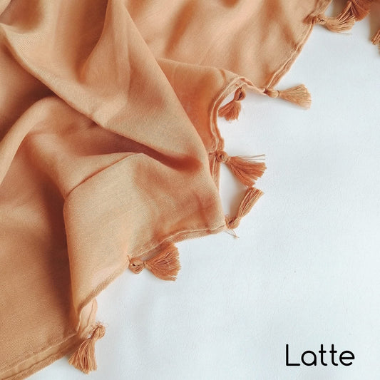 Tassels Hijab - Latte