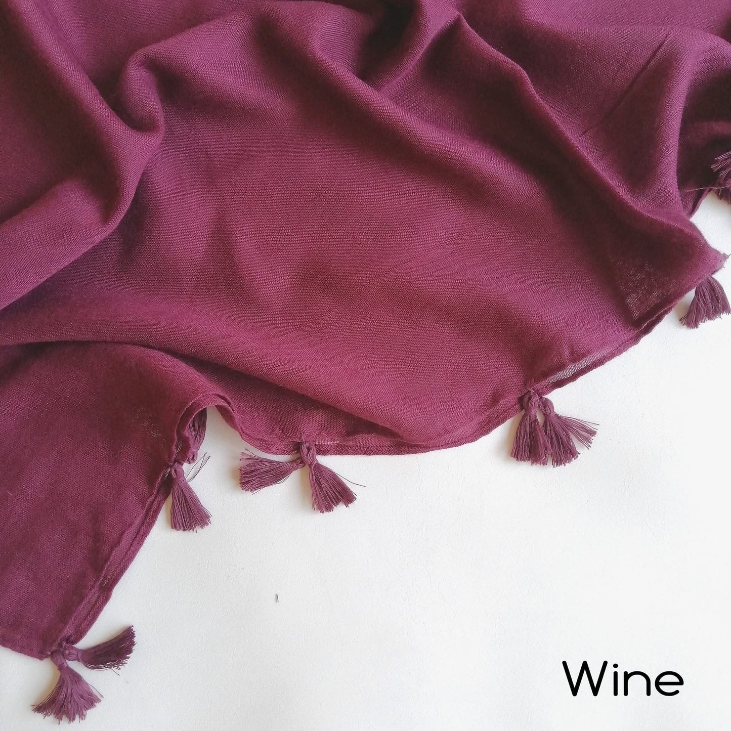Tassels Hijab - Wine