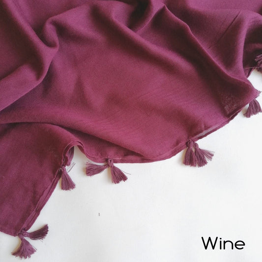 Tassels Hijab - Wine