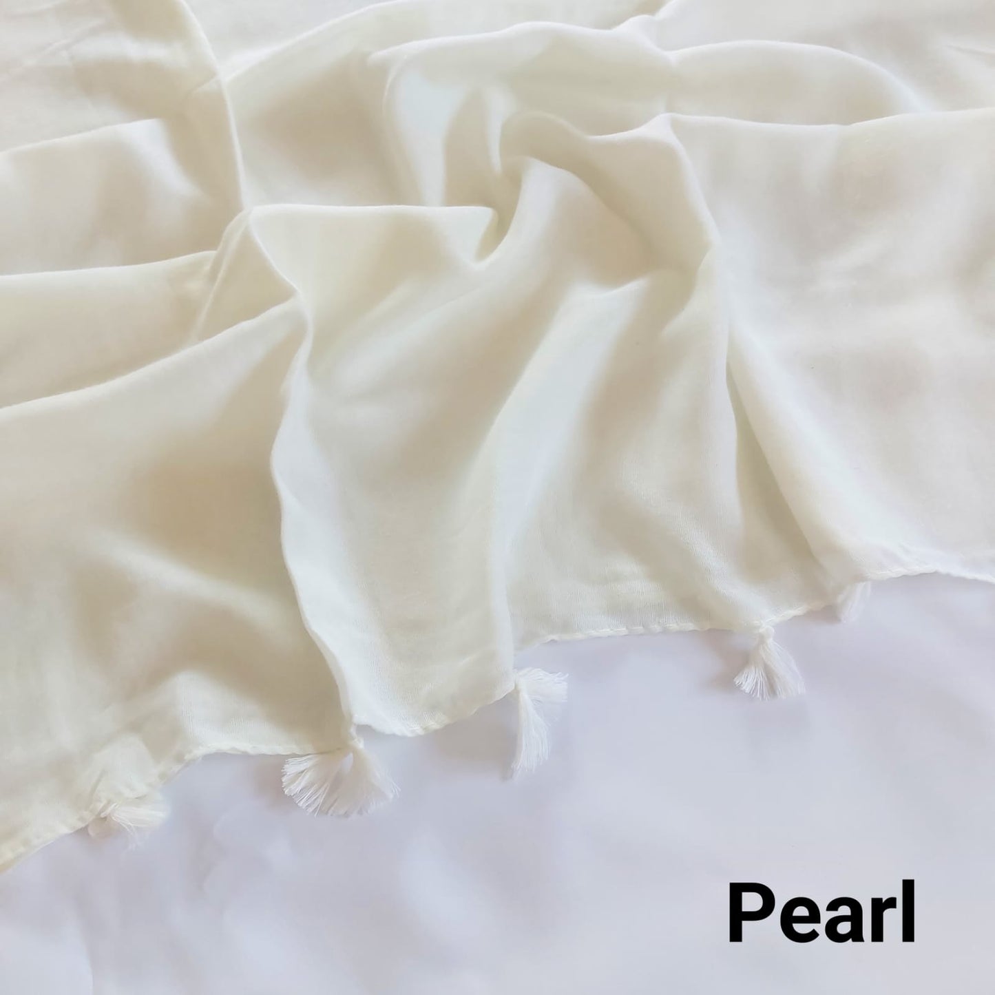 Tassels Hijabs - Pearl