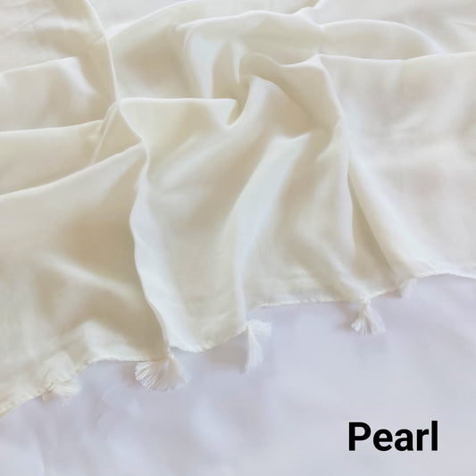 Tassels Hijabs - Pearl