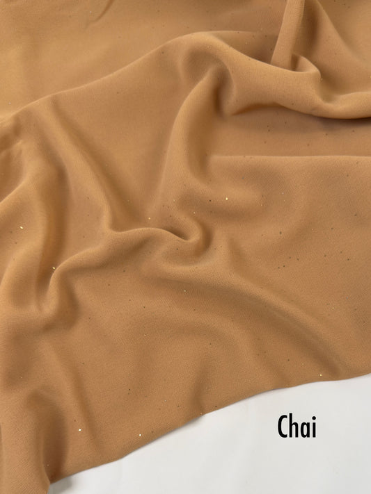 Georgette Glitter Hijab - Chai