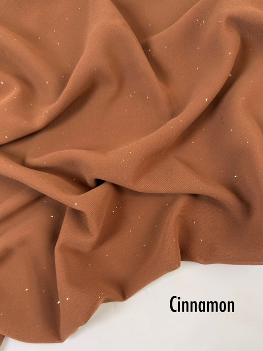 Georgette Glitter Hijab - Cinnamon