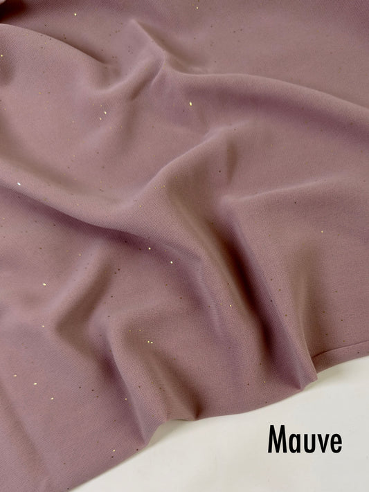 Georgette Glitter Hijab - Mauve