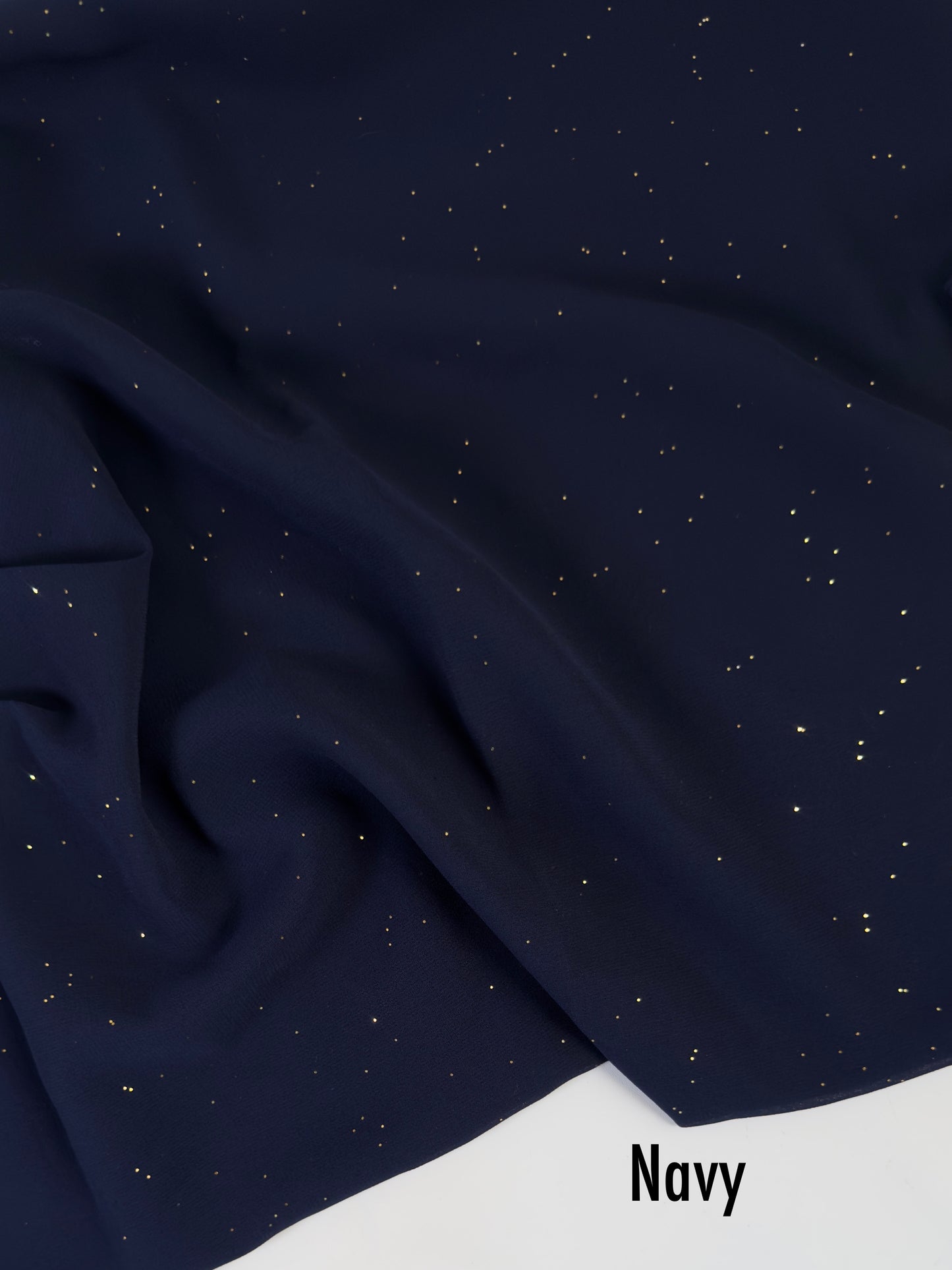 Georgette Glitter Hijab - Navy