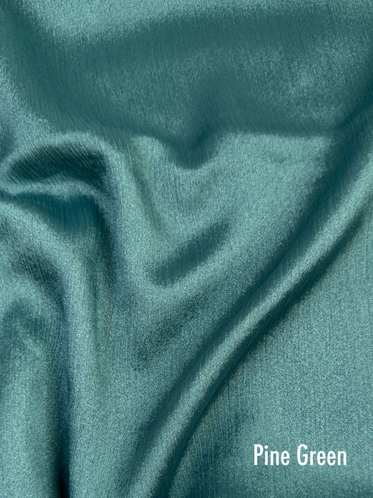 Crinkle Silk - Pine Green