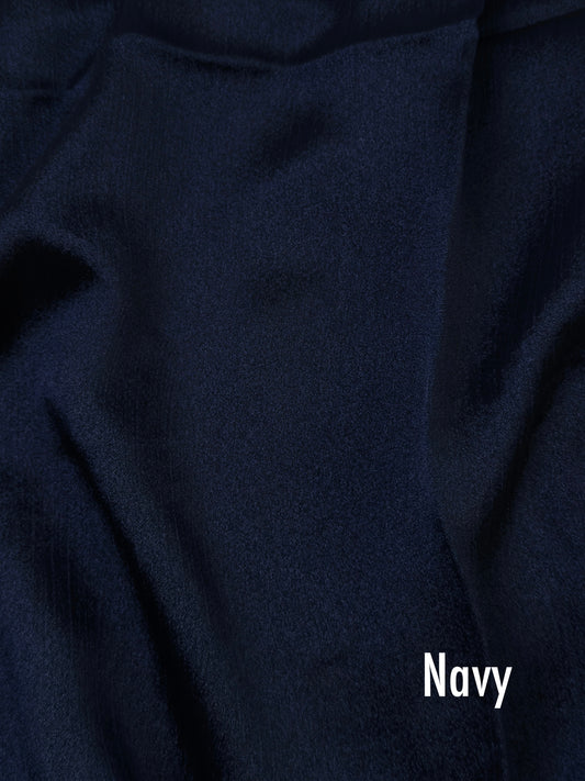 Crinkle Silk - Navy Blue