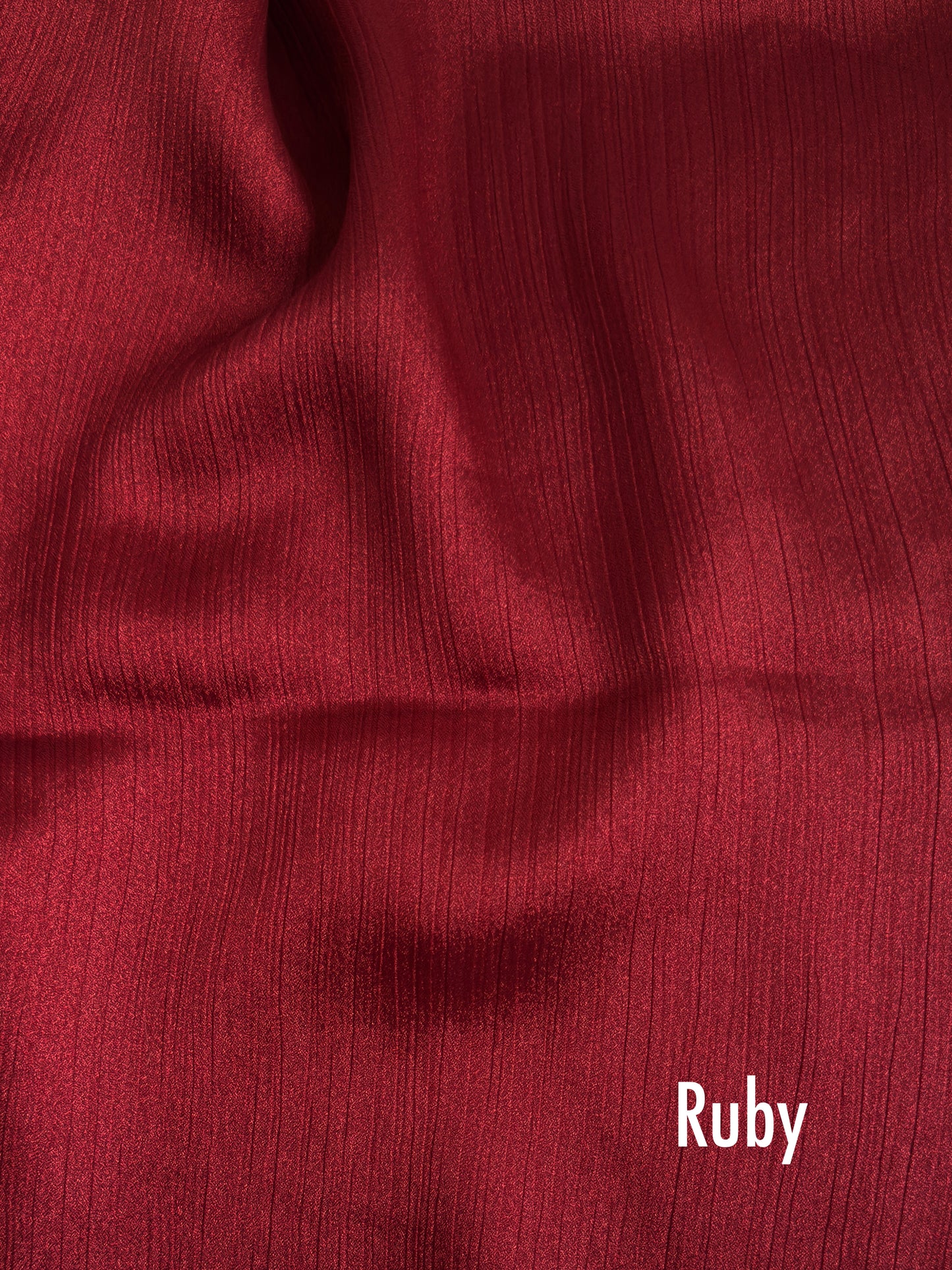 Crinkle Silk Hijab - Ruby