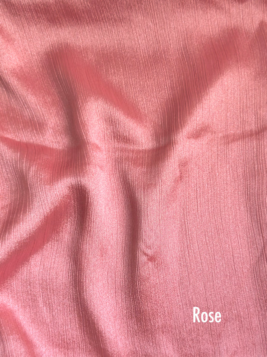 Crinkle Silk Hijab - Rose