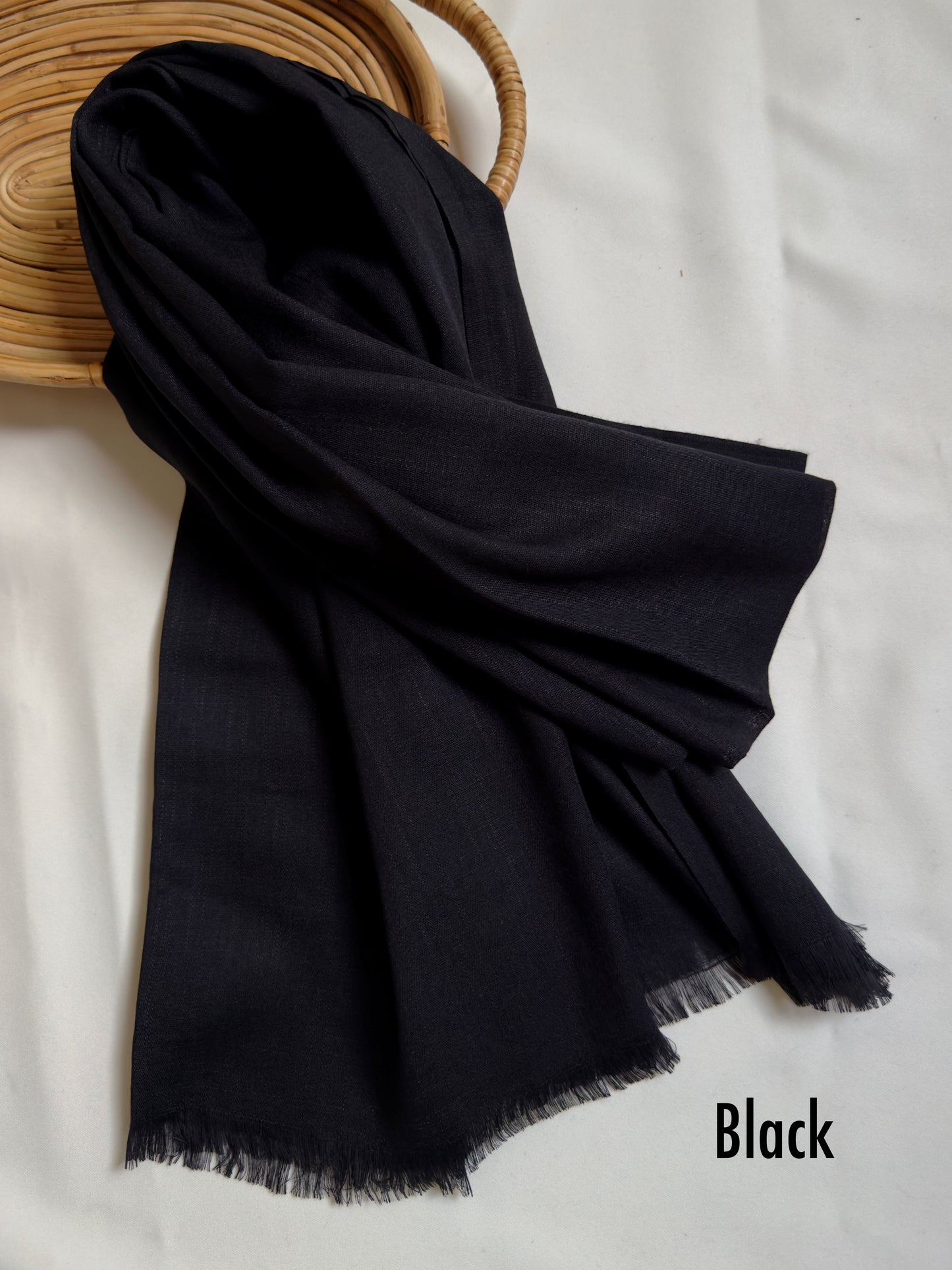 Woven Turkish Hijab - Black