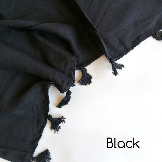Tassels Hijabs - Black