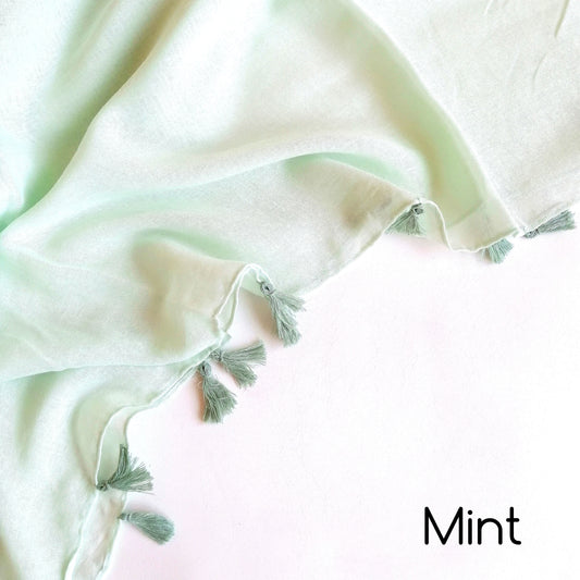 Tassels Hijabs - Mint