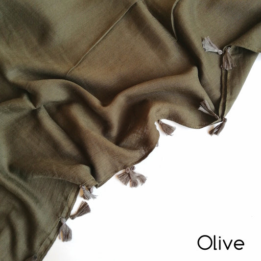 Tassels Hijabs - Olive