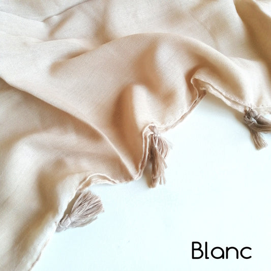 Tassels Hijabs - Blanc