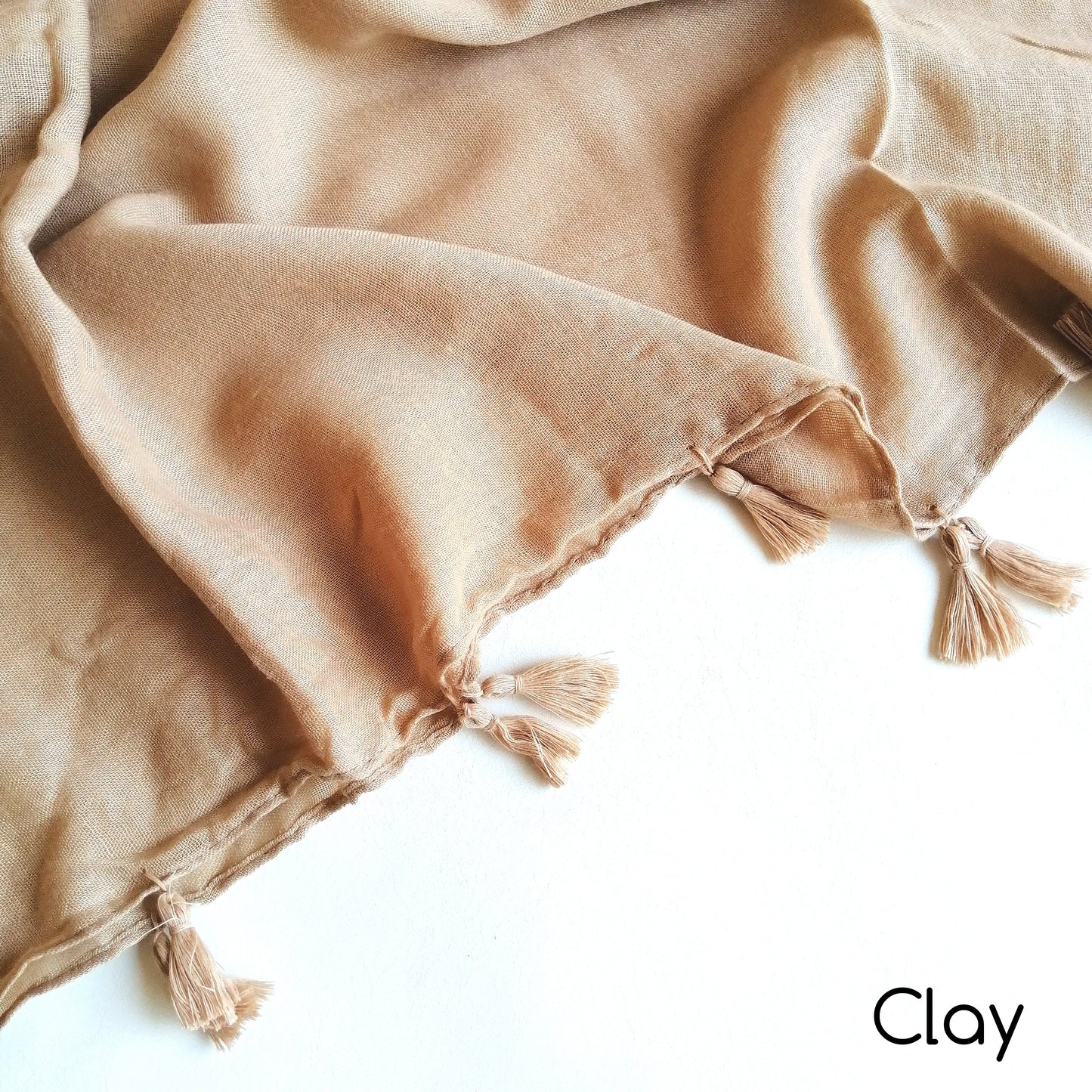 Tassels Hijabs - Clay