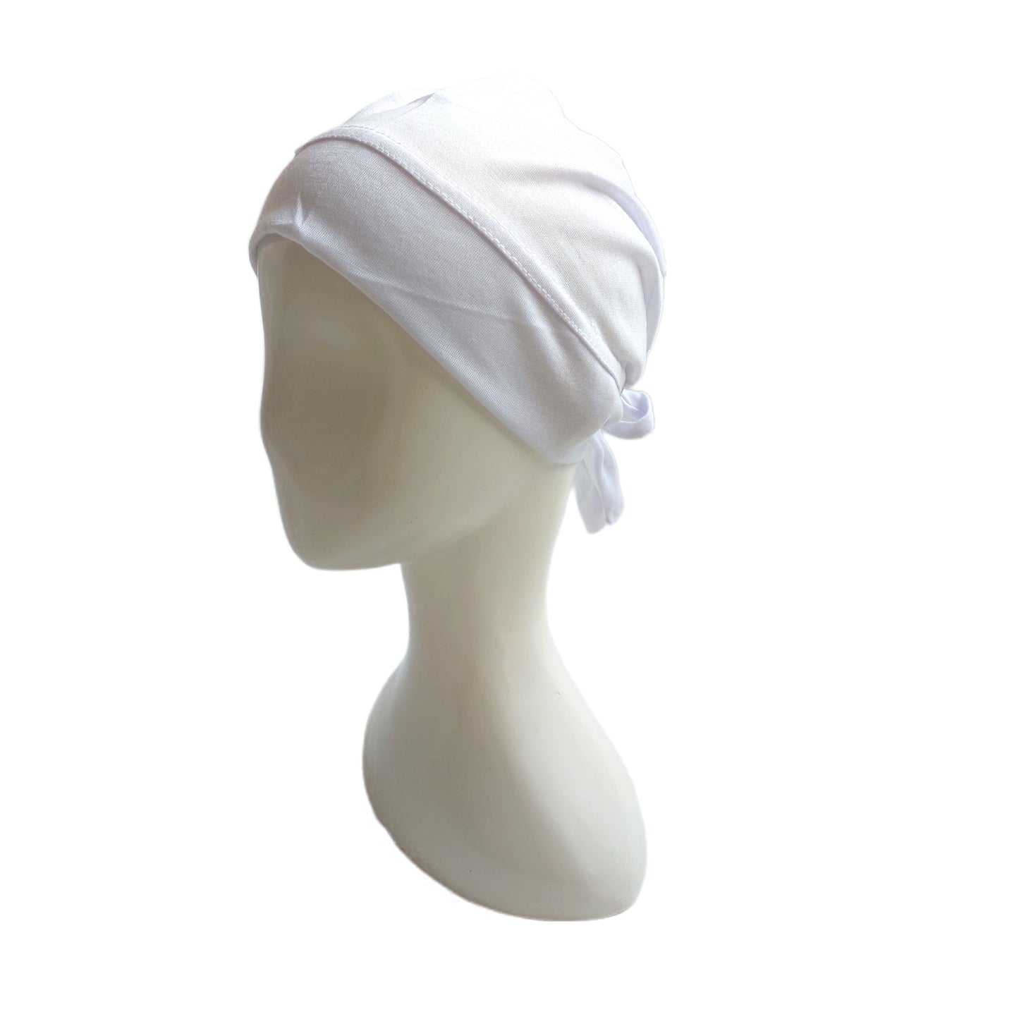 Tie Back with band Cap - White