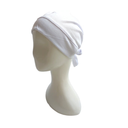 Tie Back with band Cap - White