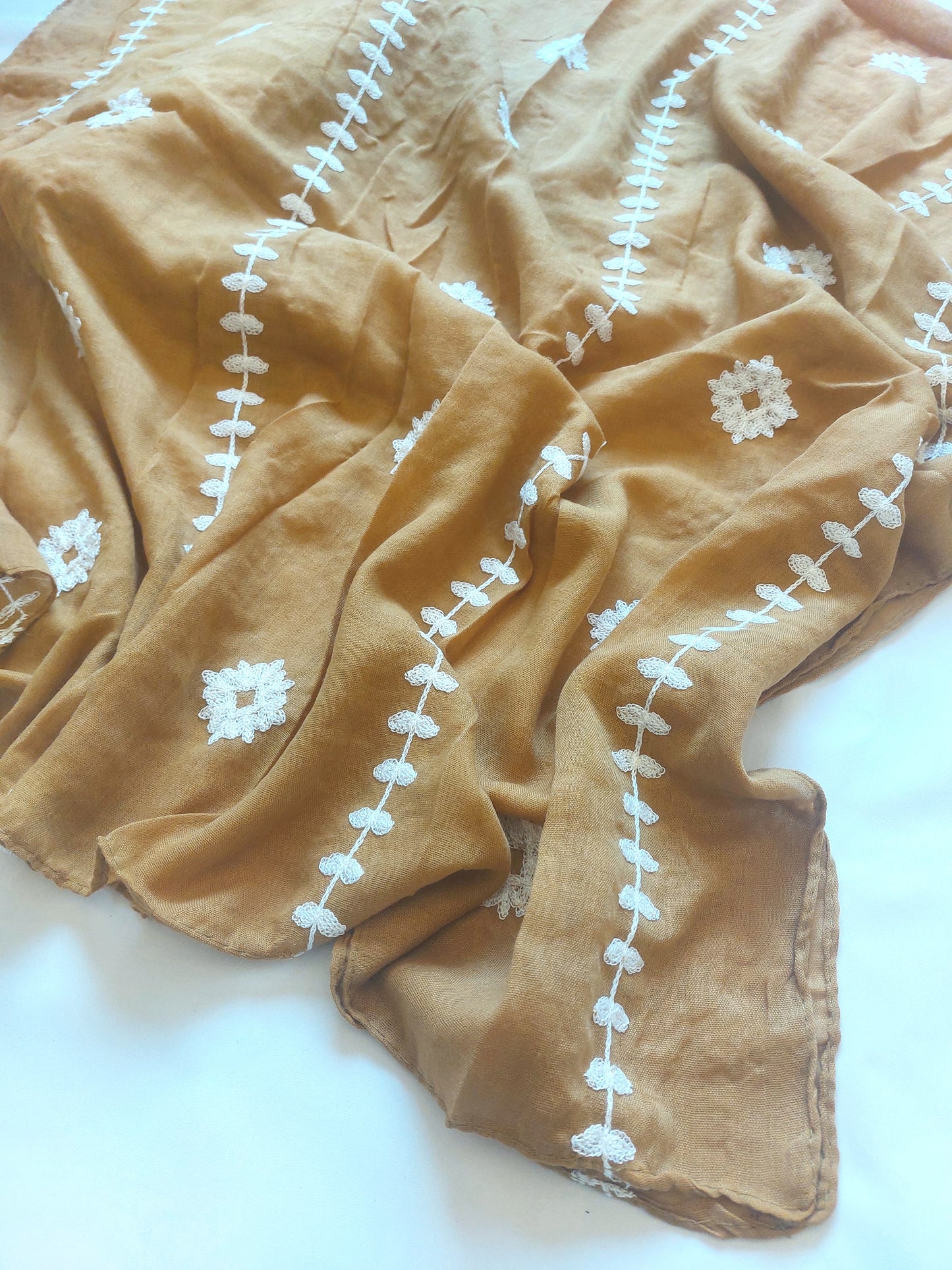 Zahra Embroidered Hijab - Maize