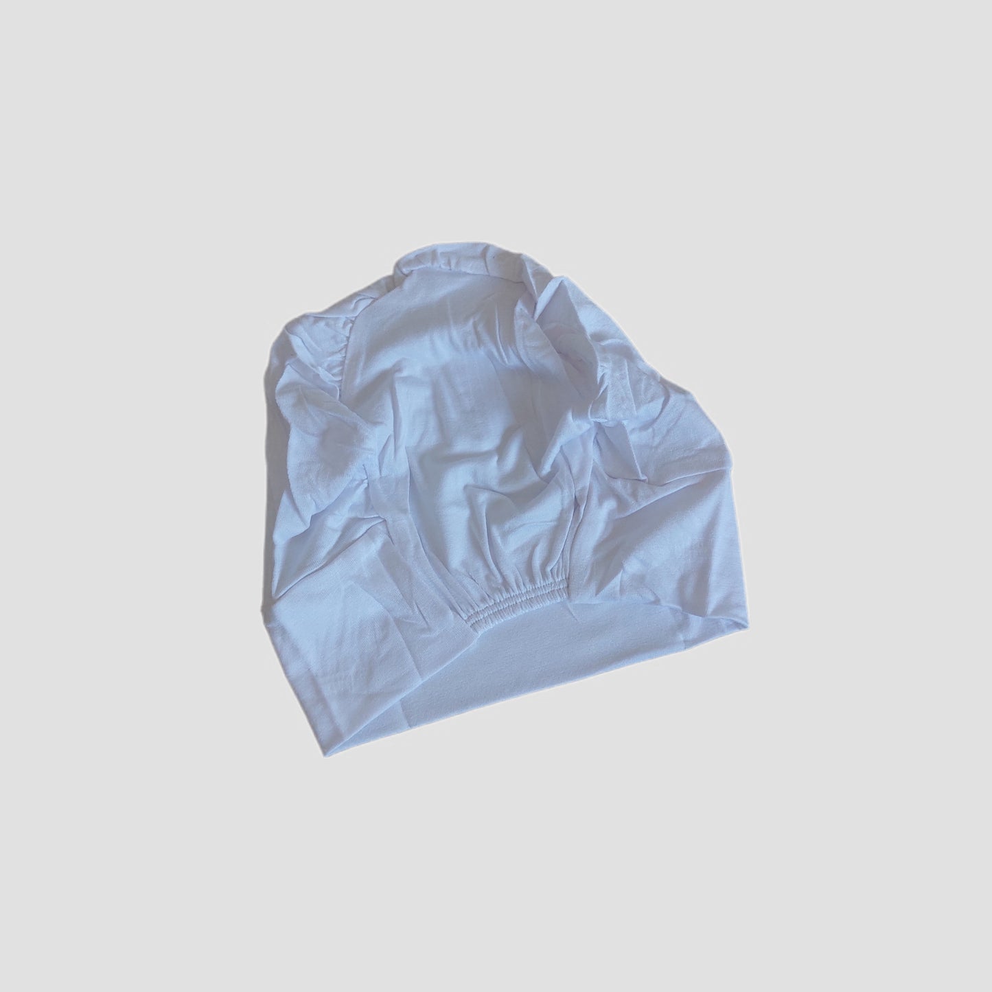 Turkish Full Coverage Tube Cap with Elastic - White