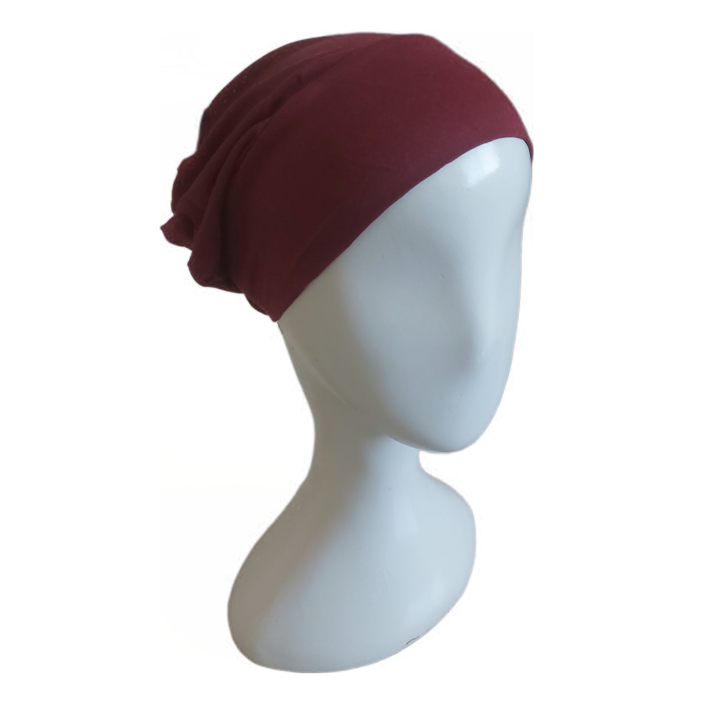Turkish Full Coverage Tube Cap with Elastic - Brick
