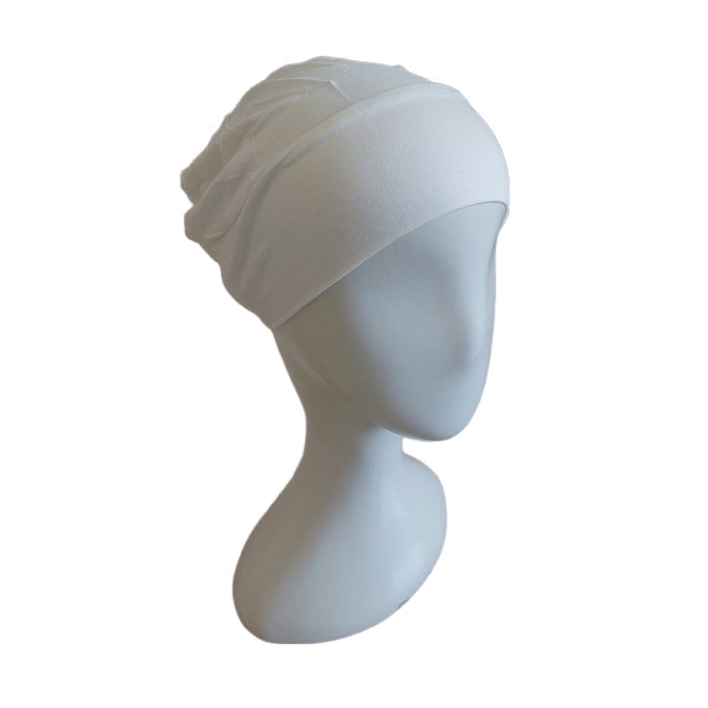 Turkish Full Coverage Tube Cap with Elastic - Ivory