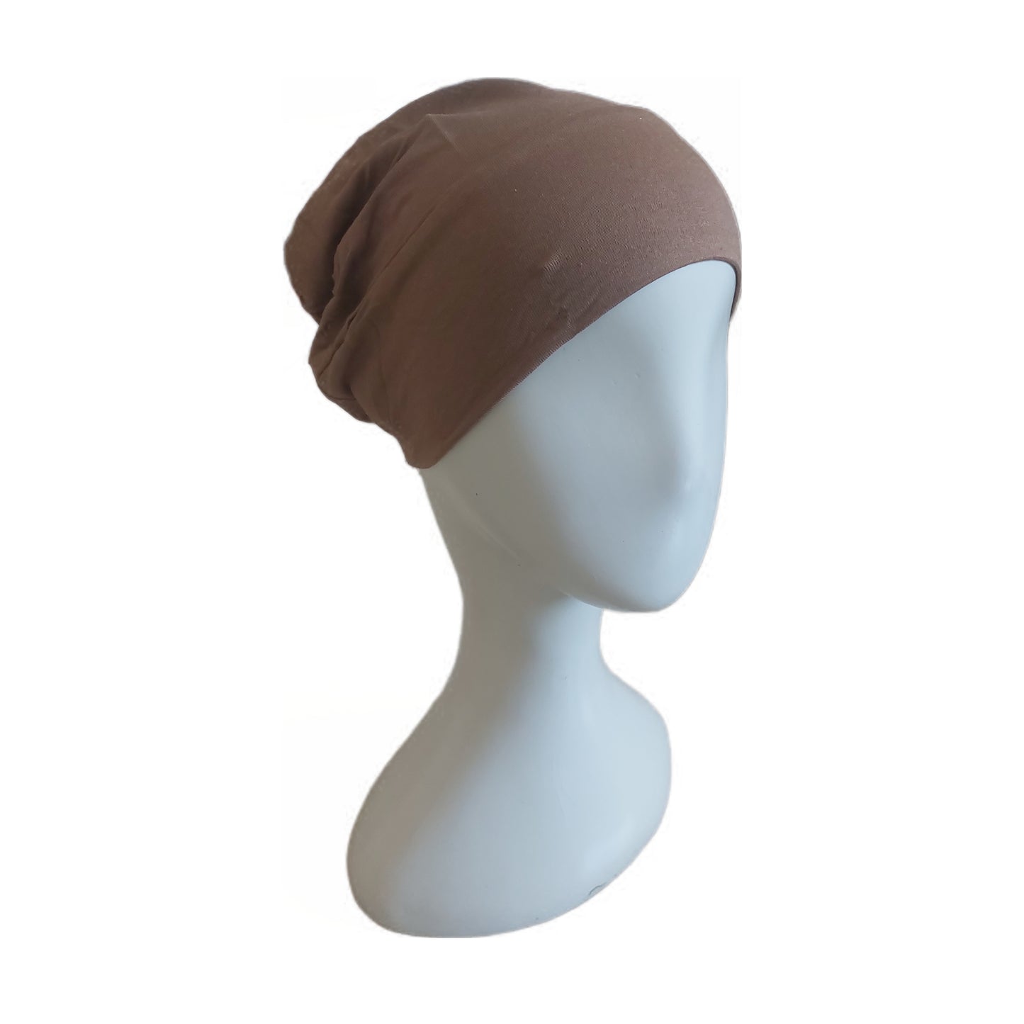 Turkish Full Coverage Tube Cap with Elastic - Tan