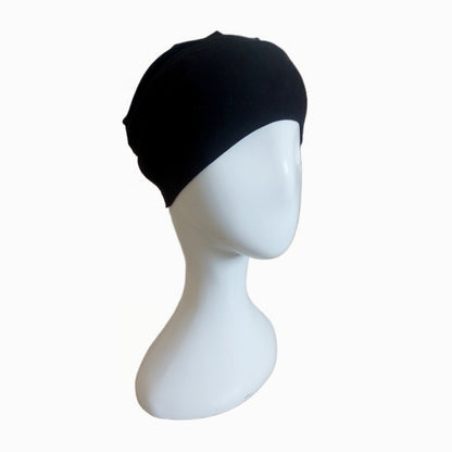 Turkish Full Coverage Tube Cap with Elastic - Black