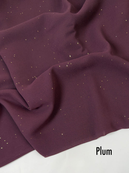 Georgette Glitter Hijab - Plum