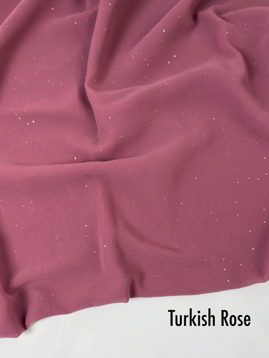 Georgette Glitter Hijab - Turkish Rose